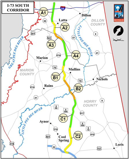 I-73 South Main Corridor Map