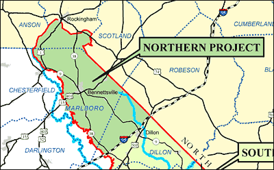 Map of the potential 	                northern corridor