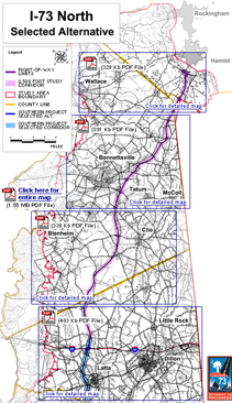 Map of possible northern cooridor